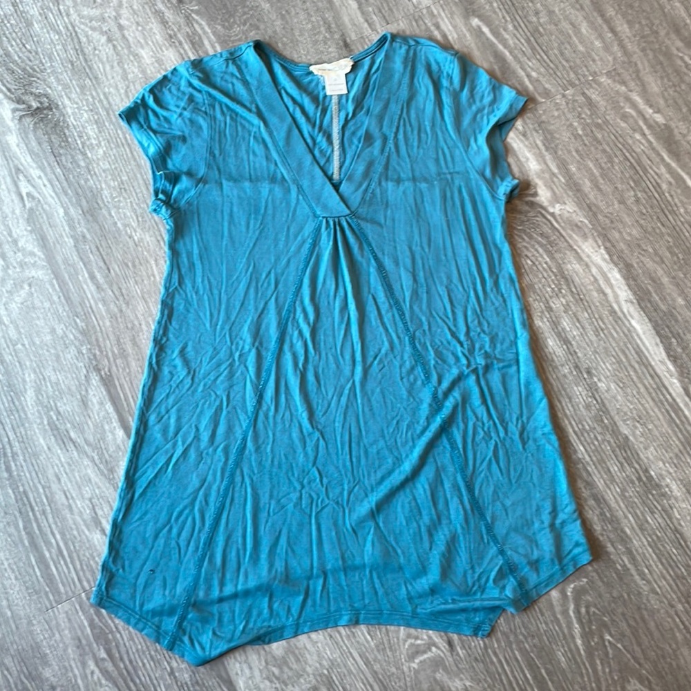 Johnny Was Blue Short Sleeved Tee/T Shirt